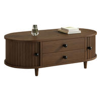 COUCHTISCH Walnuss 100/50/36 cm Schiebetüren Schubladen - Walnussfarben, Holz (50/100/36cm) - Kaket