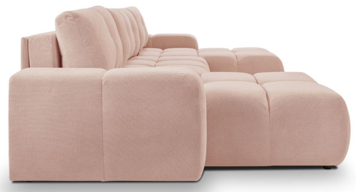 ECKSOFA Hellrosa U SOHI Mit Schlaffunktion Curio 60 - Rosa, Textil (359/177cm) - Sepro Meble