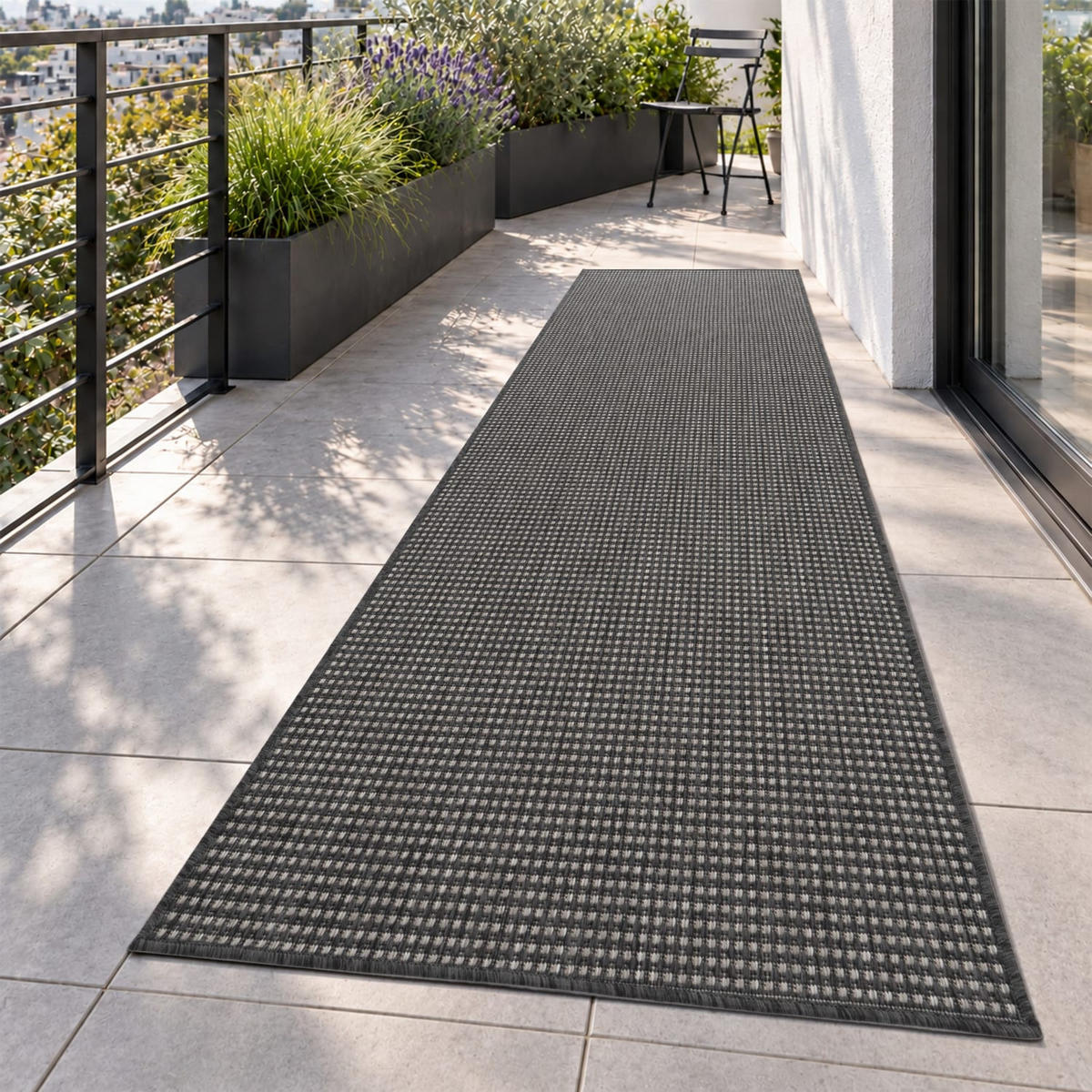 OUTDOORTEPPICH 80/250 cm Napoli 777 - Anthrazit, Kunststoff (80/250cm) - Paco Home