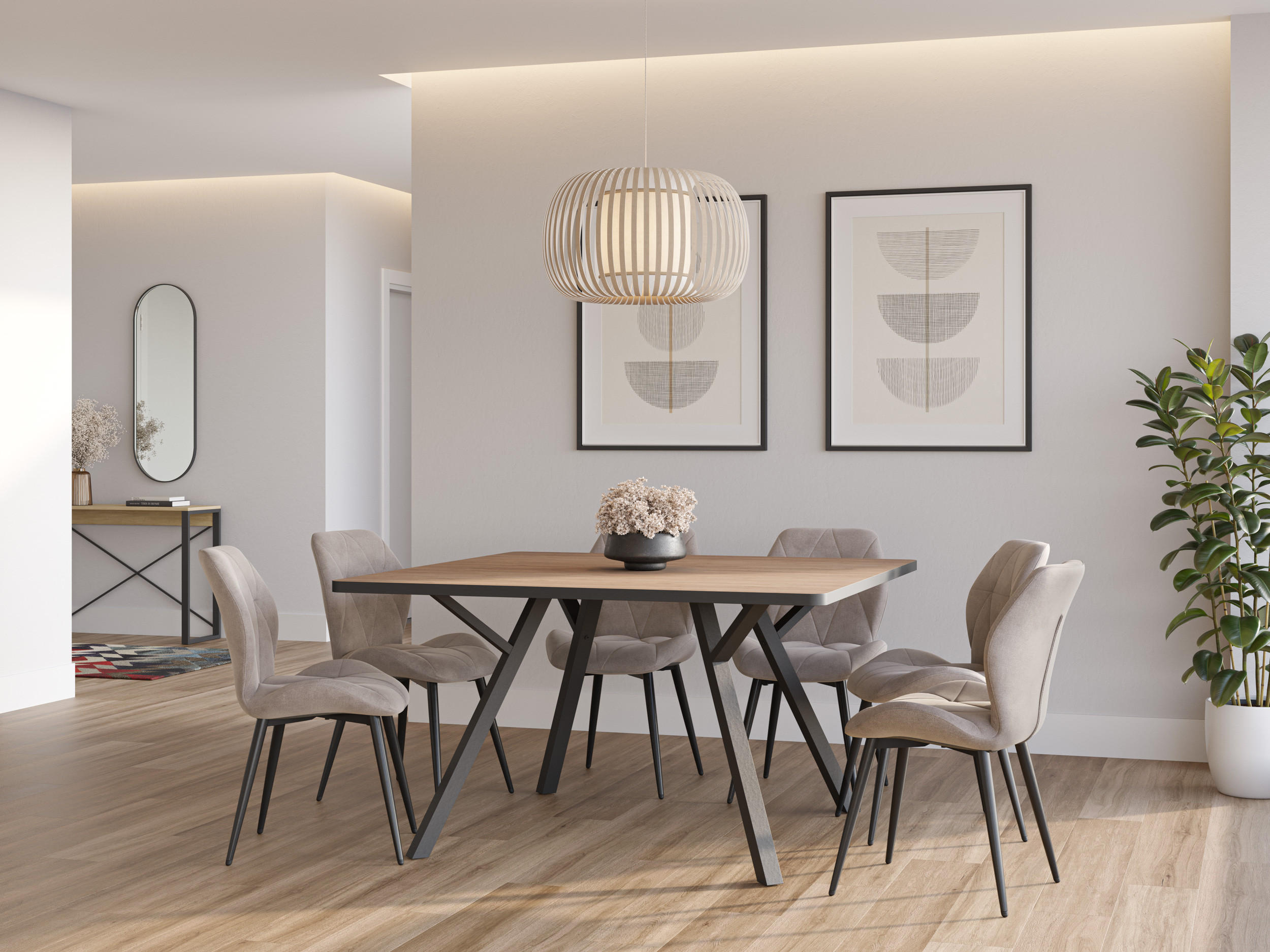 ESSTISCH Beni Braun 136/136/77 cm - Braun, Keramik (136/136/77cm) - Calicosy