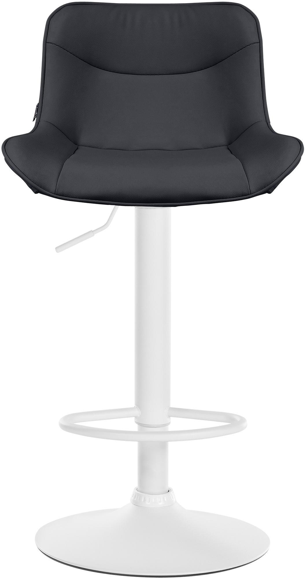 BARHOCKER Lederlook schwarz - Schwarz/Weiß, Textil/Metall (49/85/51cm) - CLP