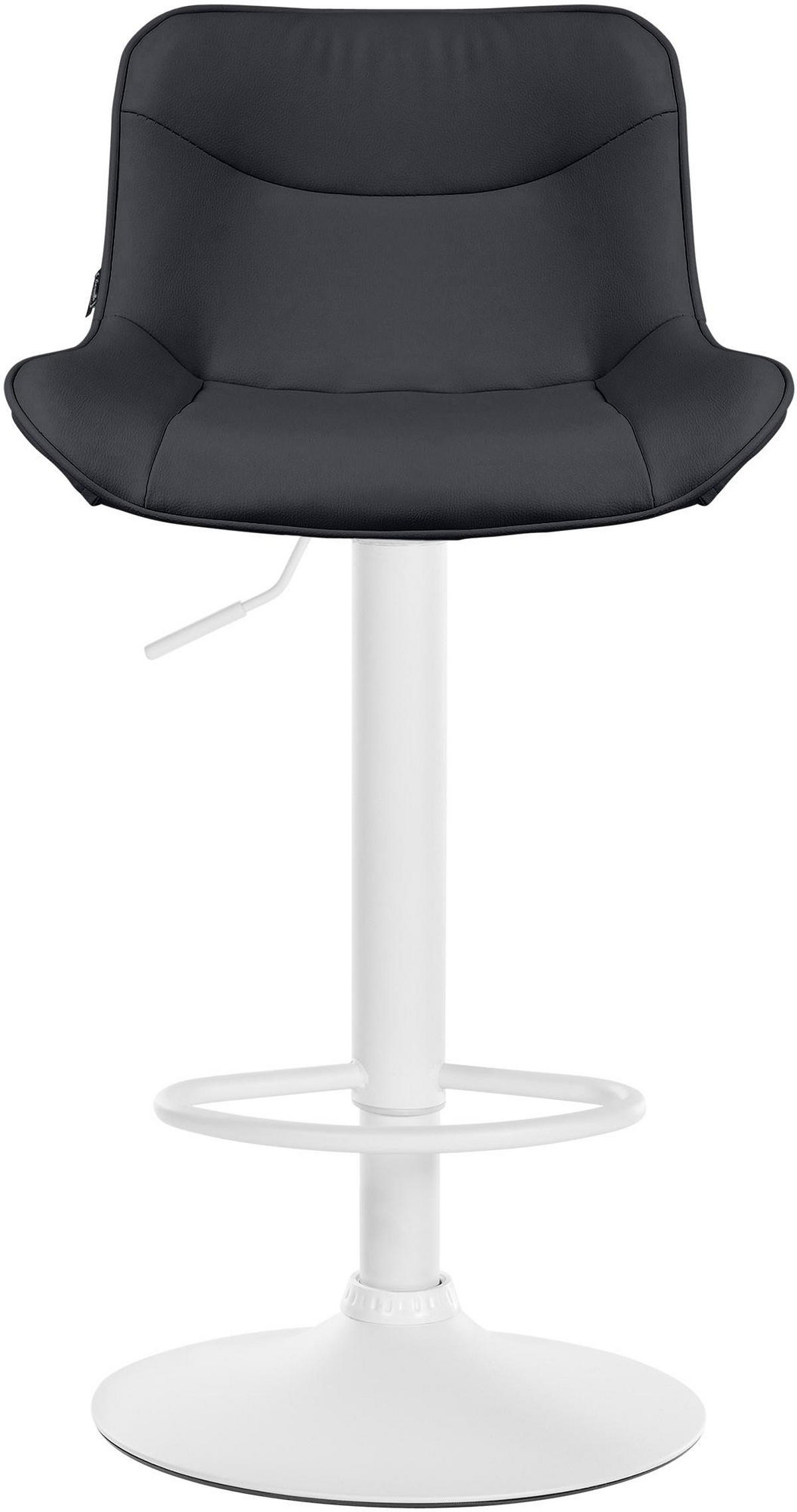BARHOCKER Lederlook schwarz - Schwarz/Weiß, Textil/Metall (49/85/51cm) - CLP