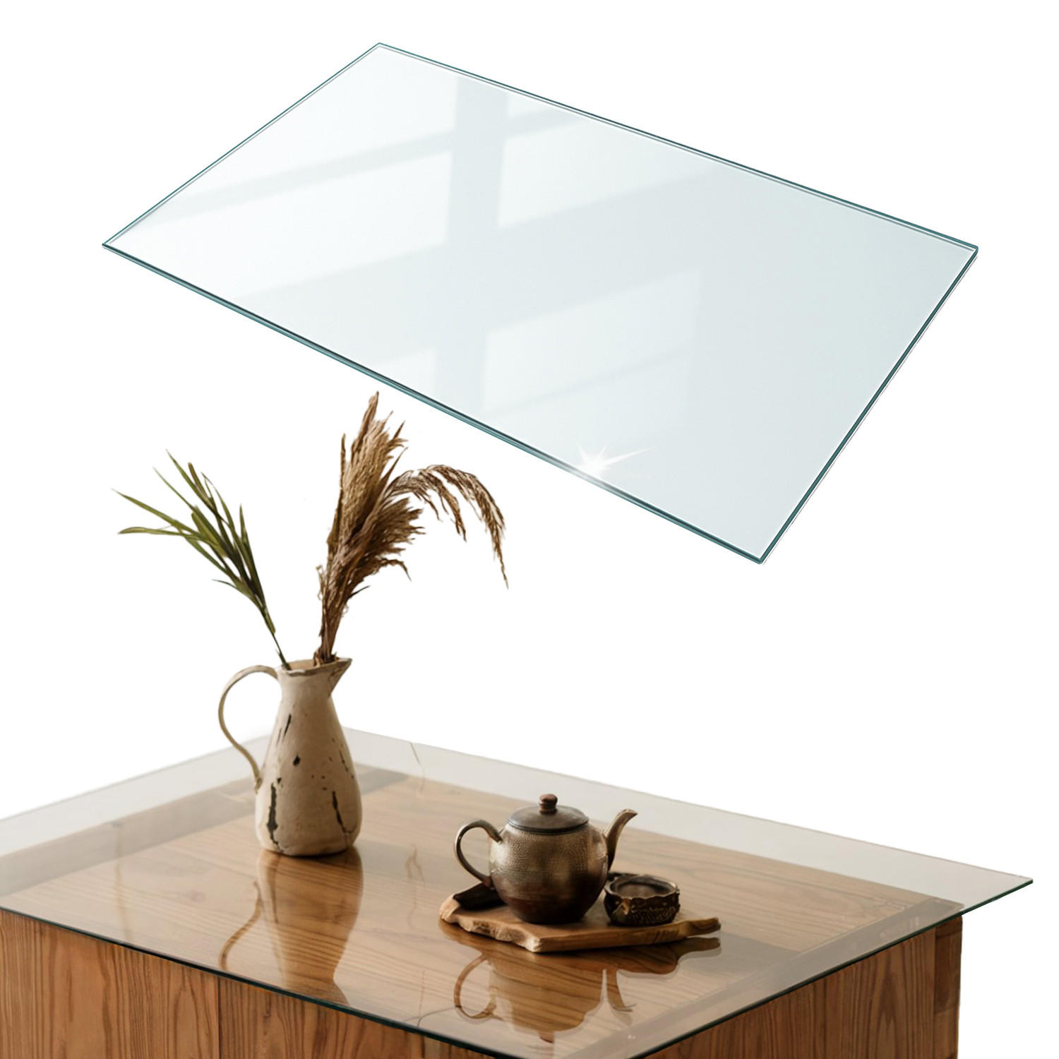 TISCHPLATTE 140x70 cm transparent - Transparent, Glas (80/120/0.4cm) - Wallfluent