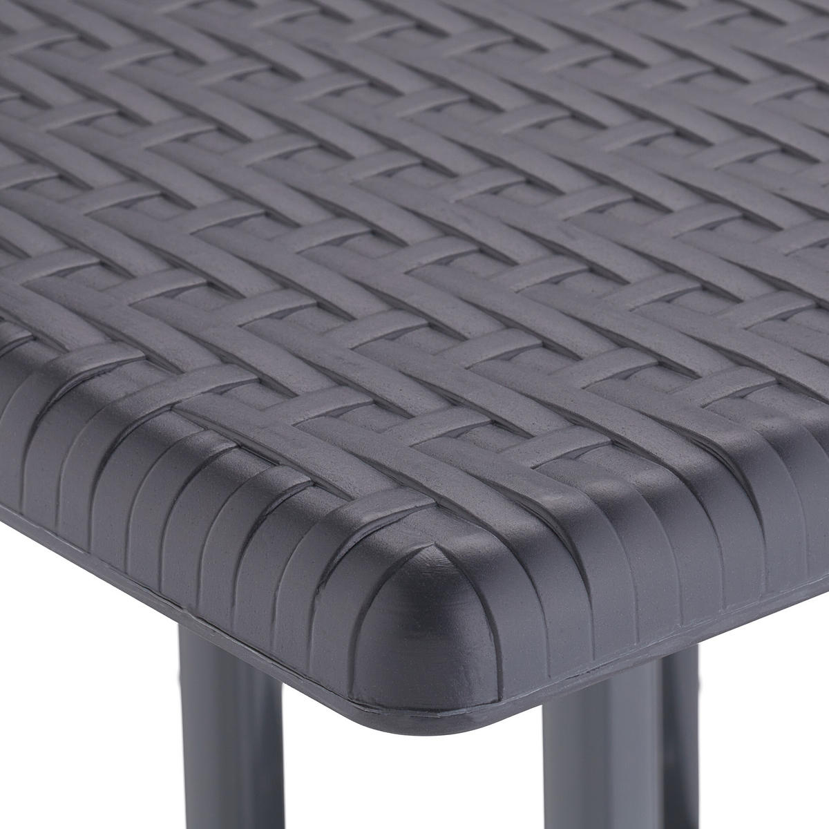 GARTENTISCH - Grau, Kunststoff/Metall (61/61/75cm) - Relaxdays