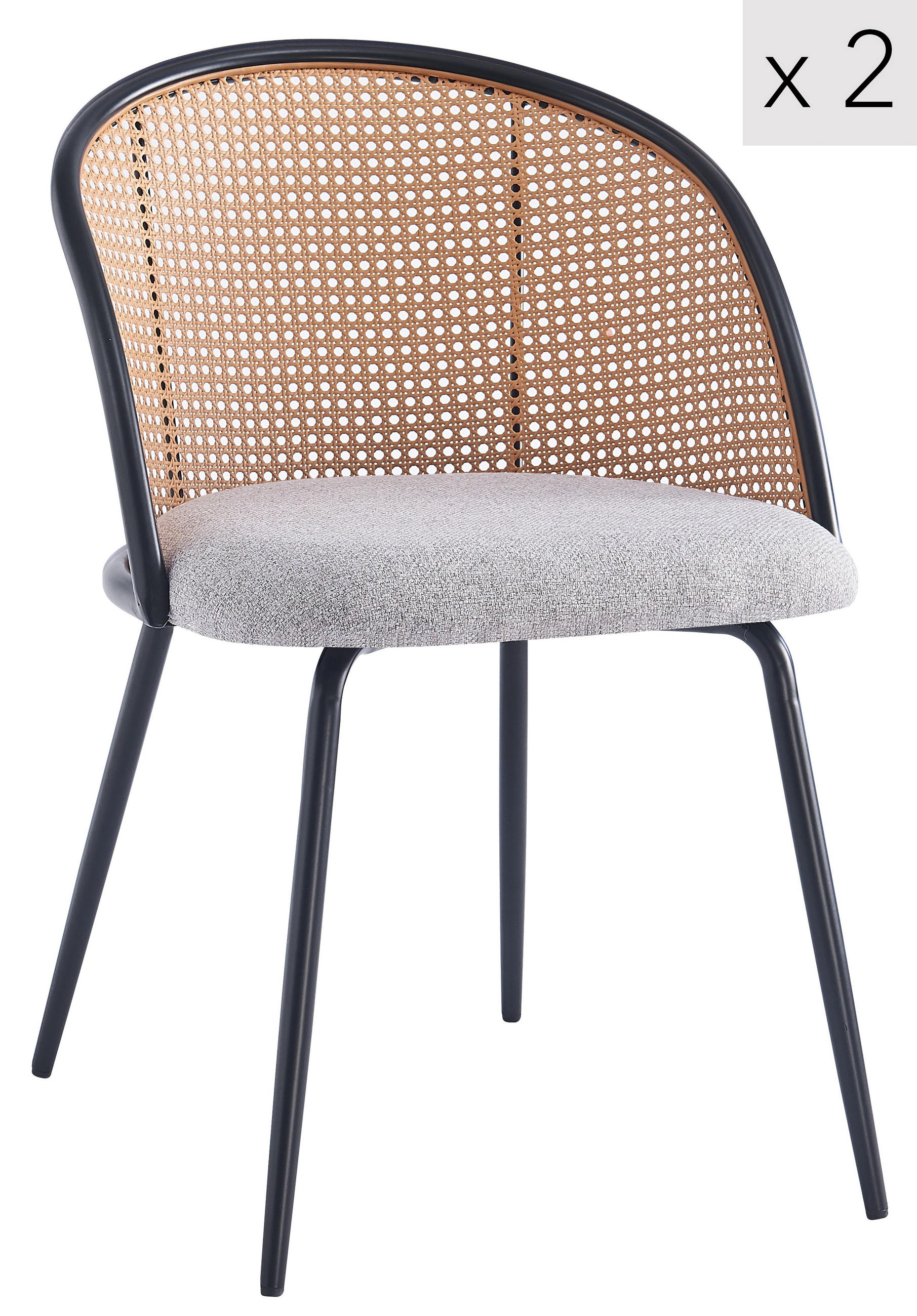 STUHL 2er-Set Kunstleder Grau - Grau, Textil (53/77/55cm) - Nordlys