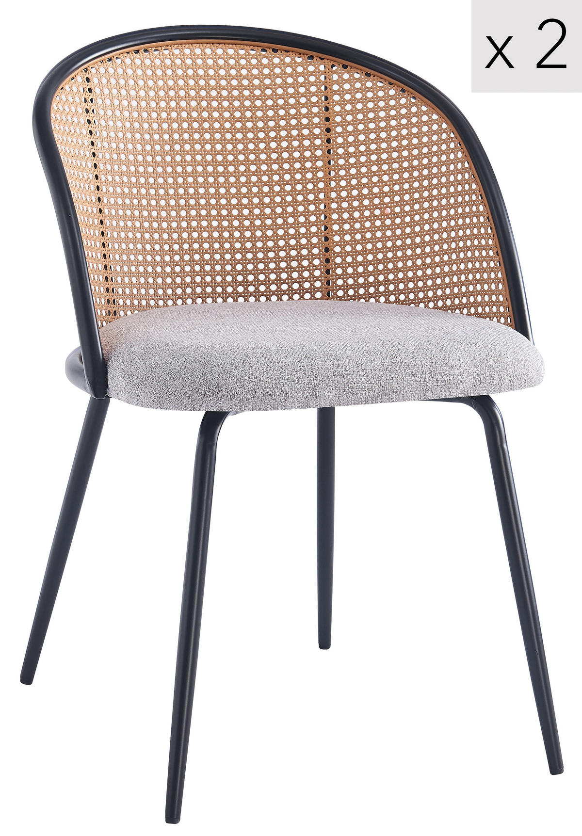 STUHL 2er-Set Kunstleder Grau - Grau, Textil (53/77/55cm) - Nordlys