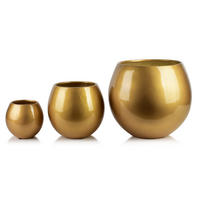 BLUMENTOPF Neva 3er Set Gold 42.5/42.5/39 cm Keramik - Goldfarben, Keramik (42.5/39/42.5cm) - Mondex