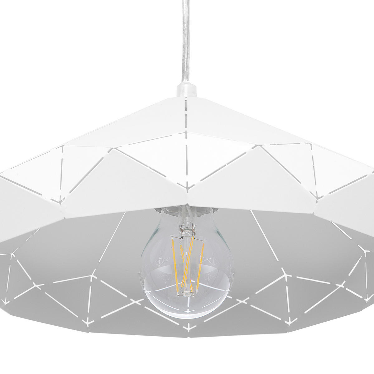 HÄNGELEUCHTE Nevola 27/27/112 cm - Weiß, Metall (27/27/112cm) - Beliani