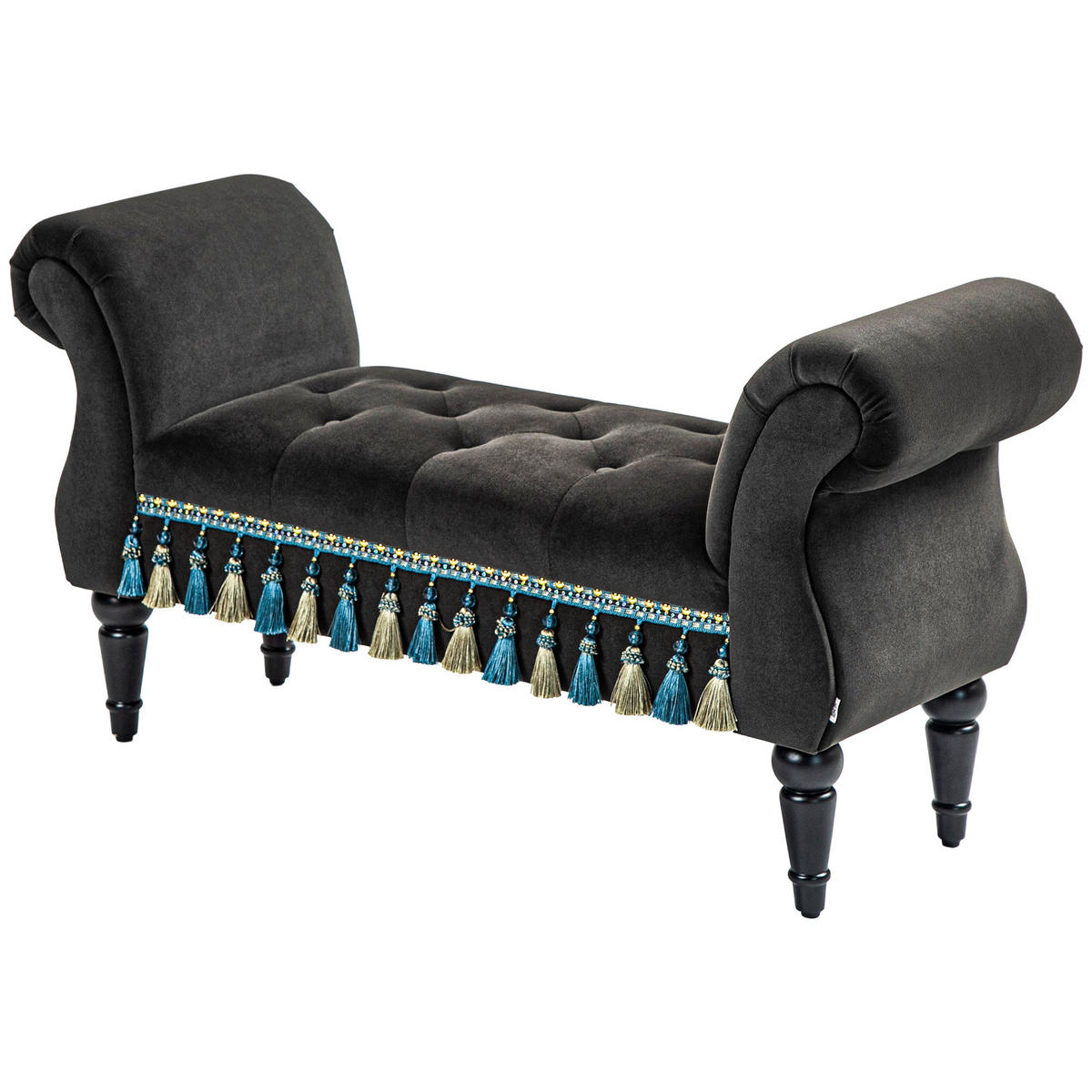 SITZBÄNKE Dunkelgrau 1 Stück - Dunkelgrau, Kunststoff (117/58/40cm) - GiPP
