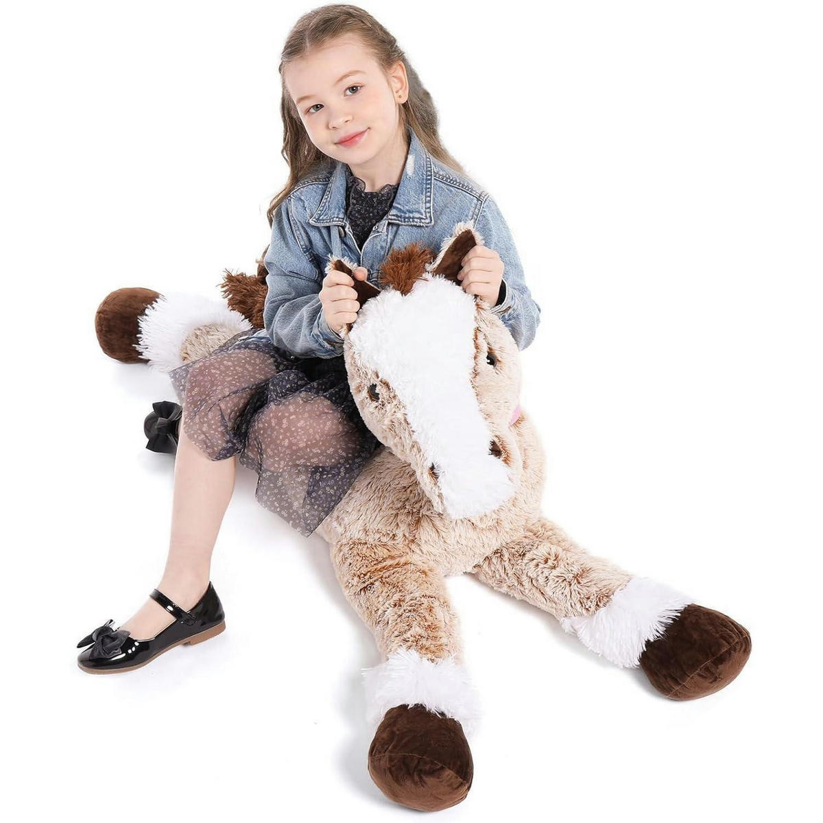 STOFFTIER Pferd 120 cm Hellbraun - Braun, Textil (30/120cm)