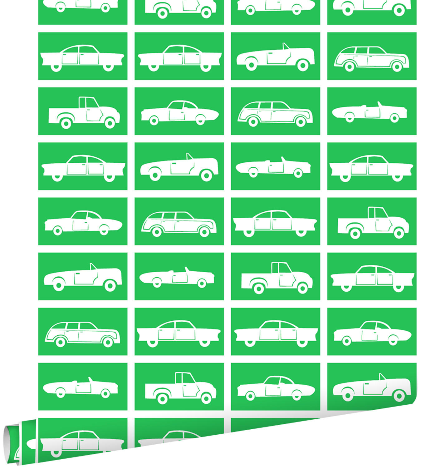 TAPETE Autos 53 cm x 10.05 m - Grün, Papier (53/0.1cm) - ESTAhome
