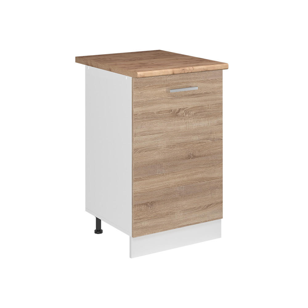 SPODNÍ SKŘÍŇKA KUCHYŇSKÉ LINKY R-Line, Sonoma/Bílá, 50 cm pracovná doska Dub Goldkraft - bílá/Sonoma dub, kompozitní dřevo (50/81.6/60cm) - Vicco