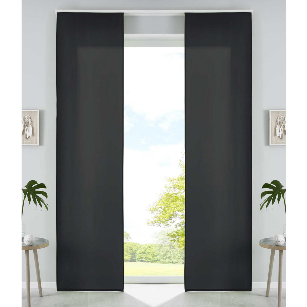 Thumbnail - Gardinenbox Vorhang, Schwarz, Textil, 60x245 cm, Oeko-Tex® Standard 100, Wohntextilien, Gardinen & Vorhänge, Schiebegard...
