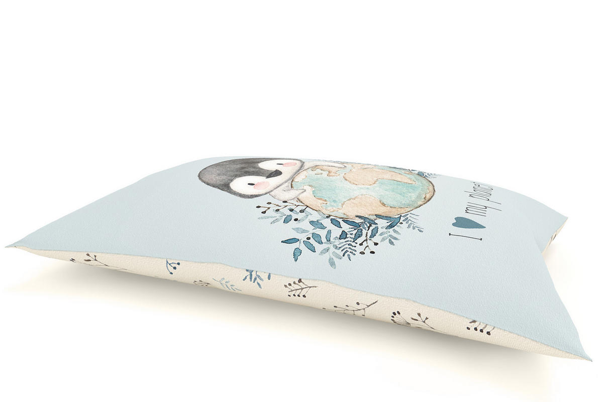 KINDER-SITZSACK - Pinguin - Pastellblau/Weiß, Textil (100/25/135cm) - Green Bean