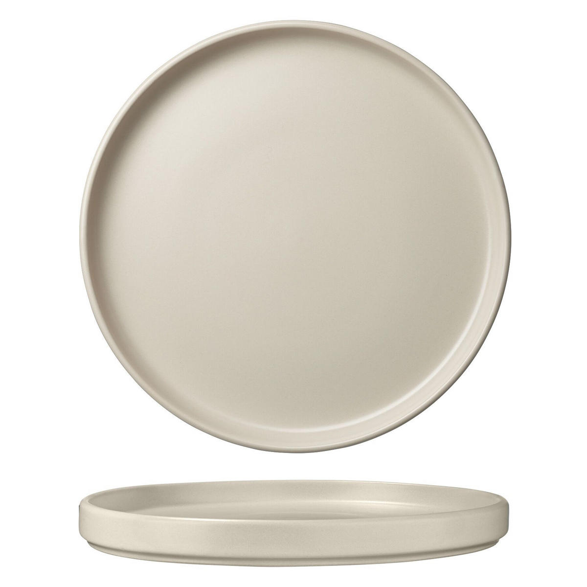 TAFELSERVICE Una,ineinander stapelbar,taupe - Taupe, Keramik (26/2.3/26cm) - tectake