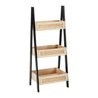 REGAL Denis Naturfarb./Schwarz Echtholz furniert/MDF - Naturfarben, Holz (45/110/35cm)
