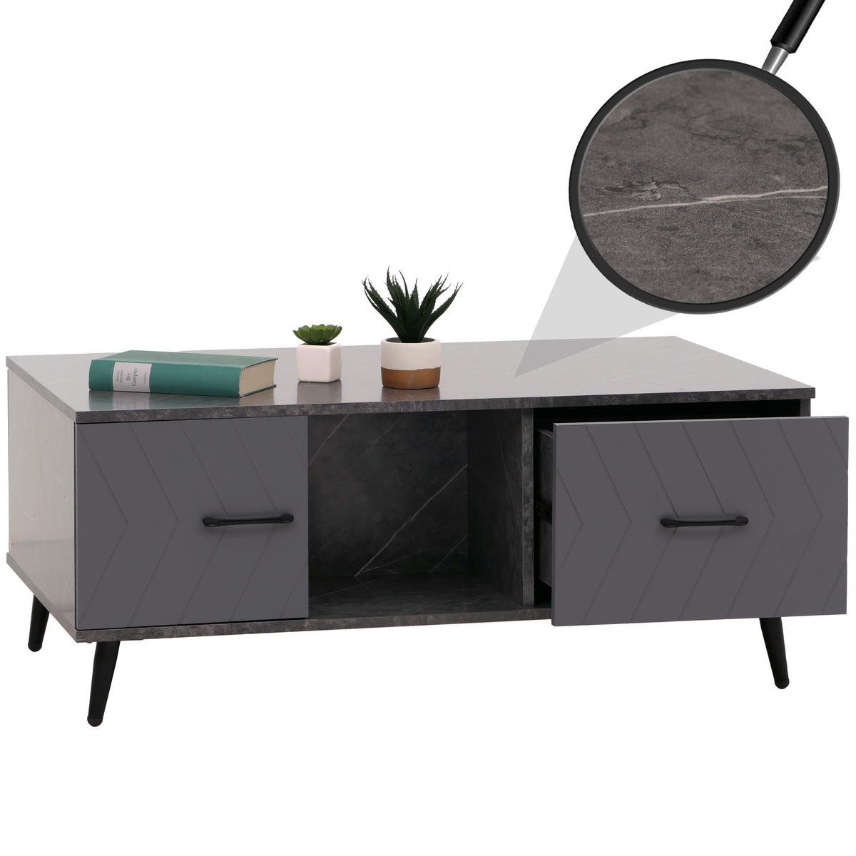 COUCHTISCH eckig Grau - Grau, Holz (60/106/42cm) - MCW