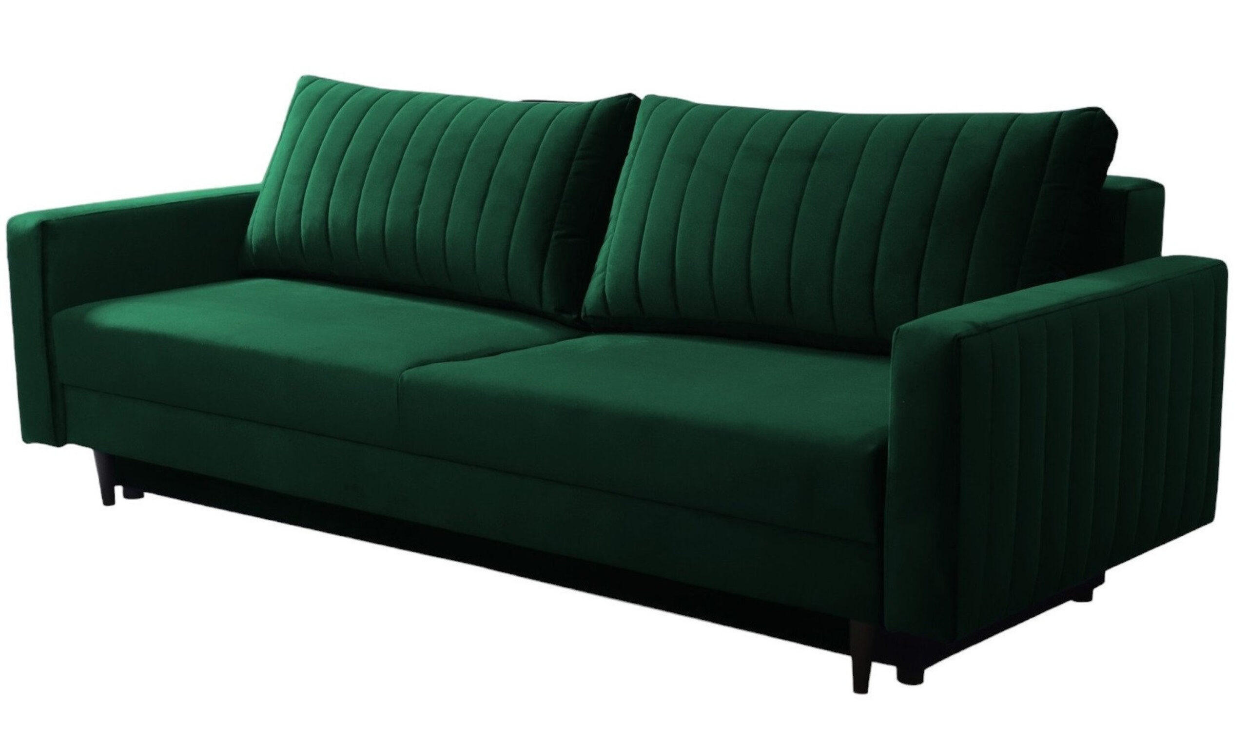 SCHLAFSOFA PALMO, Sofa mit Schlaffunktion und Bettkasten, Farbe: Grün, Velourstoff - Grün, Textil (220/86/94cm) - Sepro Meble