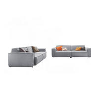 SITZGRUPPE SAMU Hellgrau Webstoff - Hellgrau/Schwarz, Kunststoff/Textil (256/72/106cm) - KAWOLA