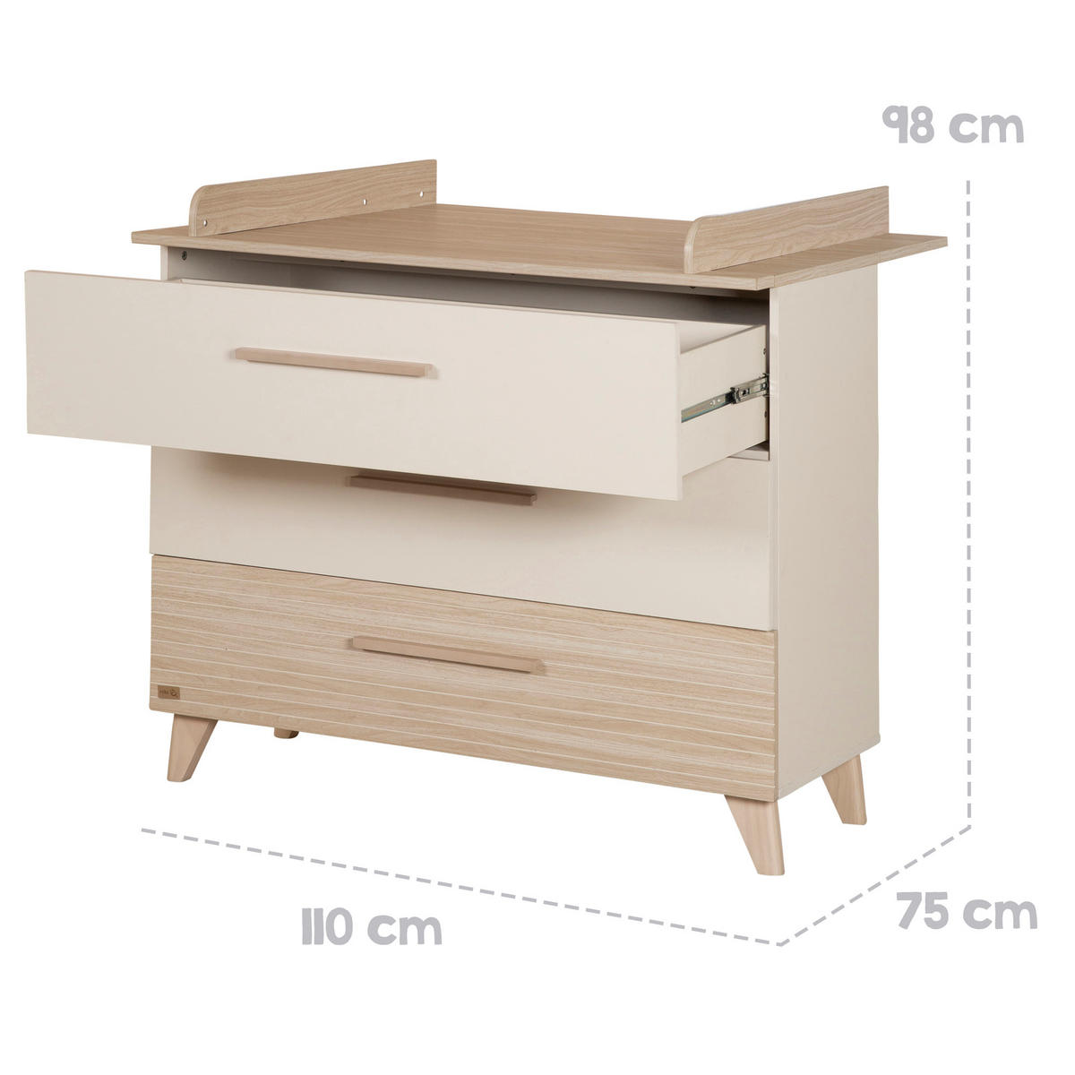 BABYMÖBEL-SET Sidney 2-teilig - Kaschmir, Holz/Holzwerkstoff (110/98/75cm) - Roba