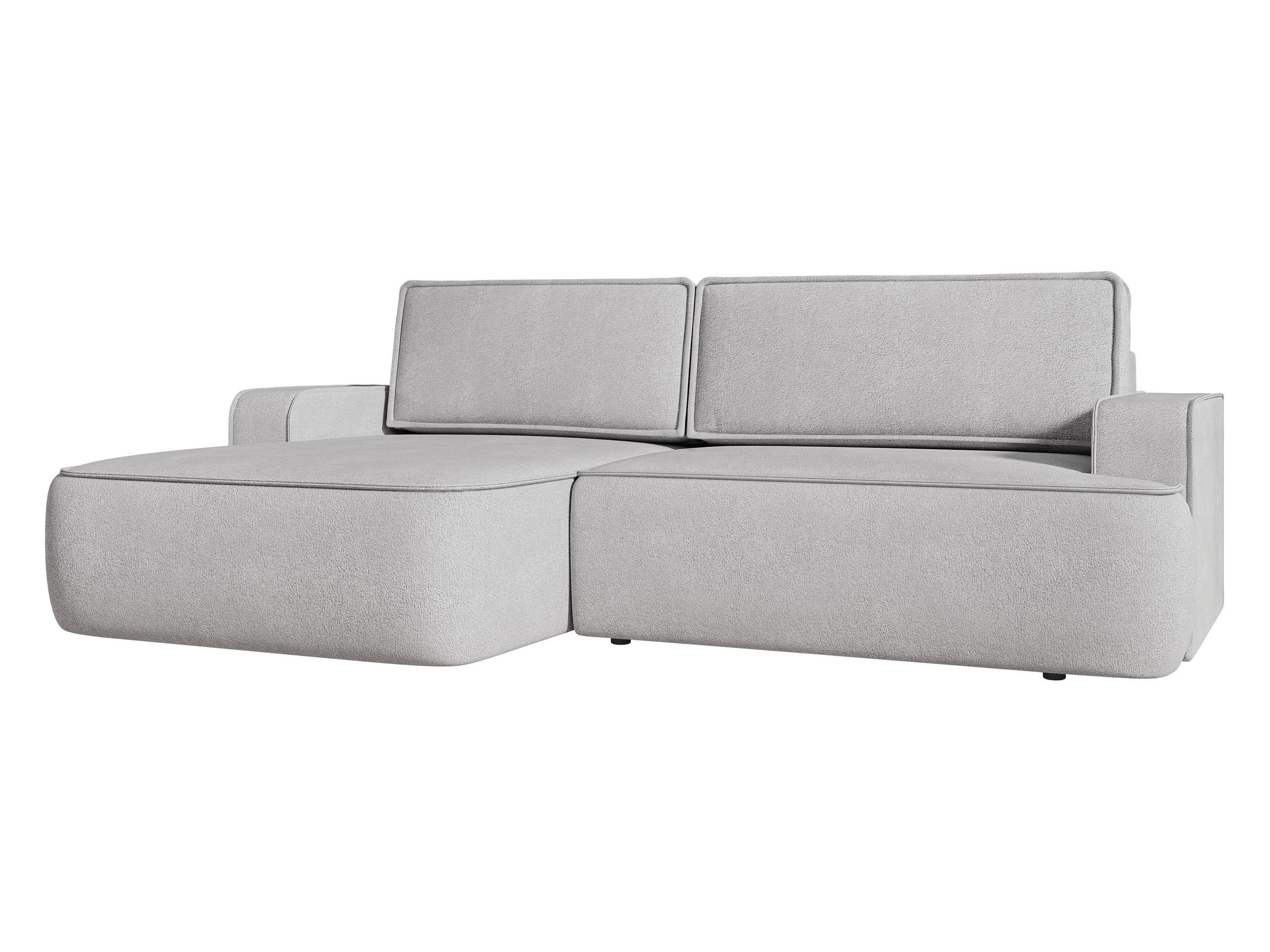 ECKSOFA Mono, Seite: Links - Hellgrau/Schwarz, Holz/Kunststoff (260/168cm) - MIRJAN24