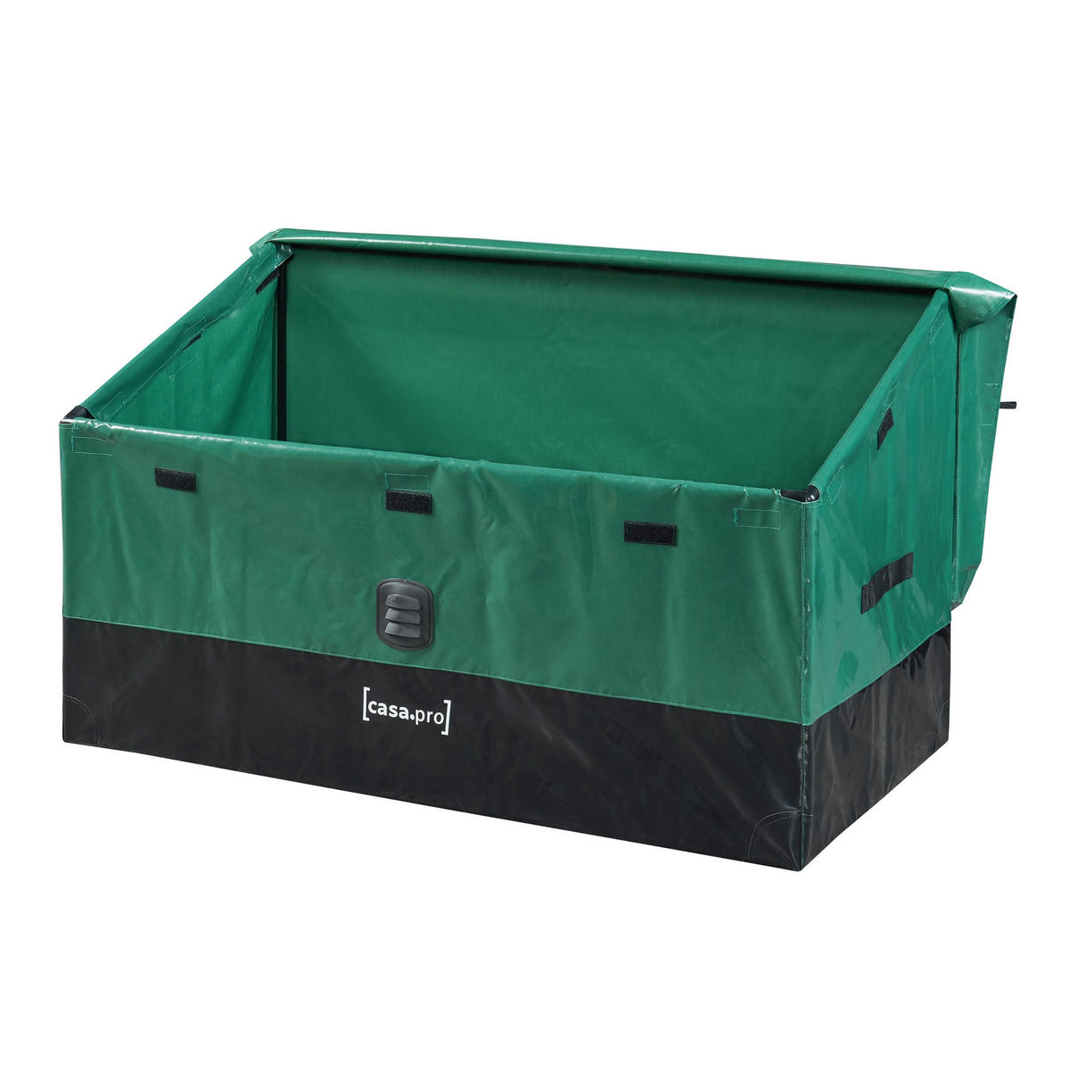 AUFBEWAHRUNGSBOX Alanno - Schwarz/Grün, Textil/Metall (122/76/64cm) - casa.pro