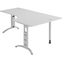 SCHREIBTISCH Serie-F 120/200/74 cm in Grau - Grau, Holzwerkstoff (120/200/74cm) - bümö