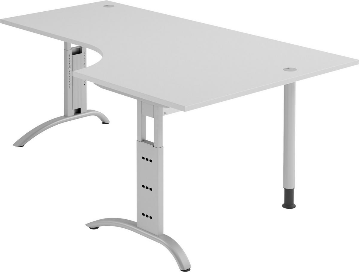 SCHREIBTISCH Serie-F 120/200/74 cm in Grau - Grau, Holzwerkstoff (120/200/74cm) - bümö