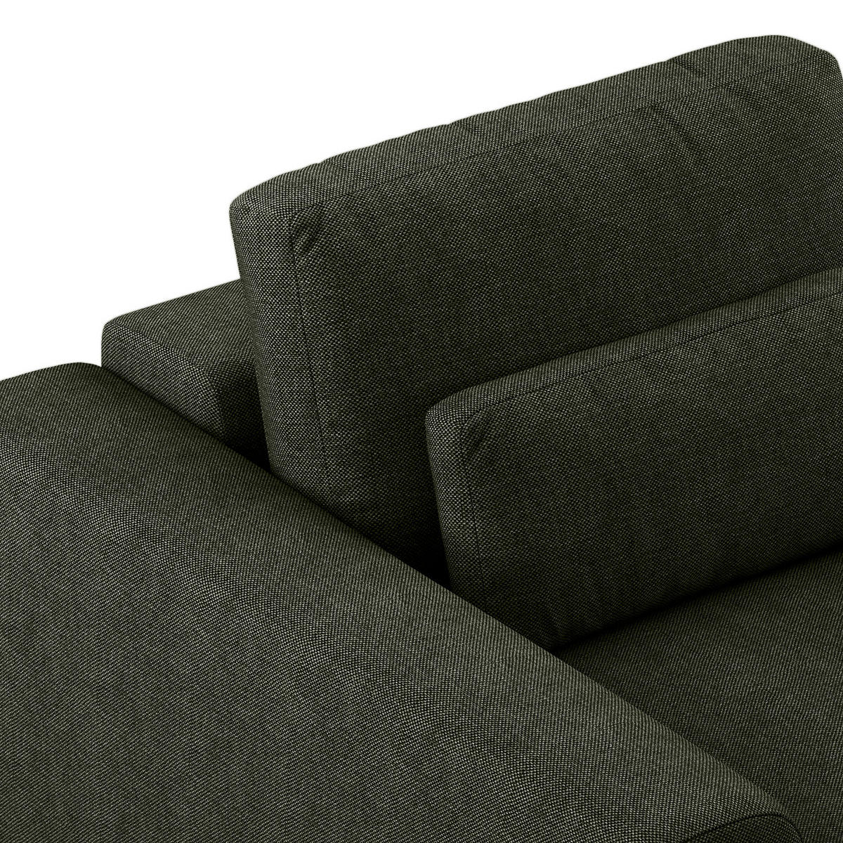 ECKSOFA mit XXL-Longchair - Schwarz/Grau, Kunststoff/Textil (323/182cm) - home24
