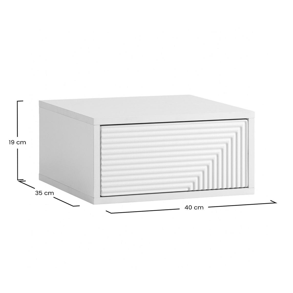 SCHWEBENDER NACHTTISCH Telmo 1 schublade Weiß - Weiß, Holzwerkstoff (40/19/35cm) - VS Venta-stock