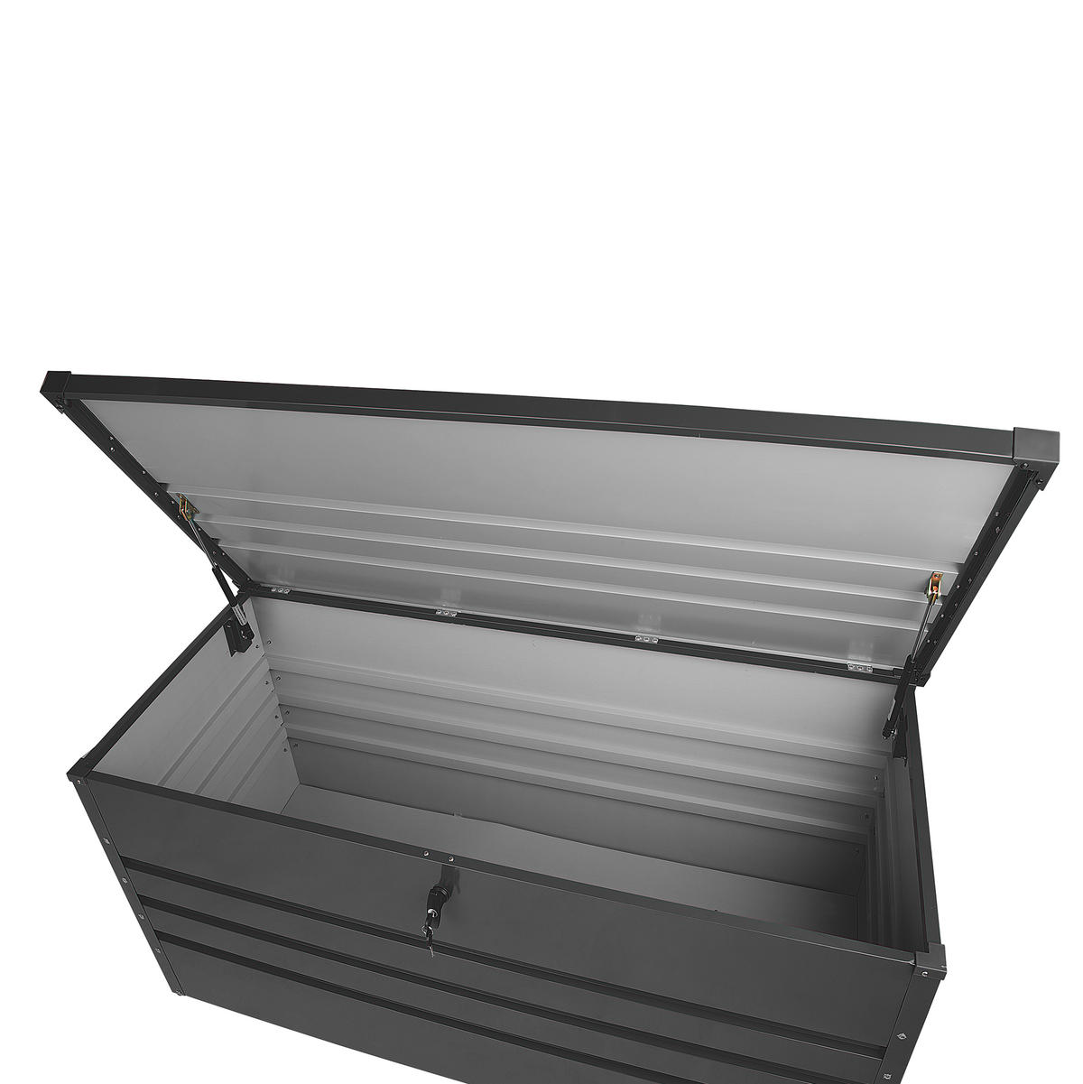 AUFLAGENBOX Stahl graphitgrau 132/62 cm Cebrosa - Graphitfarben, Metall (132/64/62cm) - Beliani