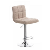 BARHOCKER Stoff creme - Chromfarben/Creme, Textil/Metall (46/94/47cm) - CLP