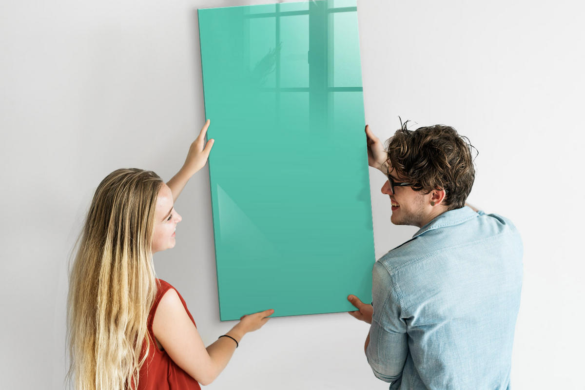 MAGNETTAFEL 60x120 Türkis schwarzer Marker - Türkis, Glas (60/0.4/120cm) - TULUP
