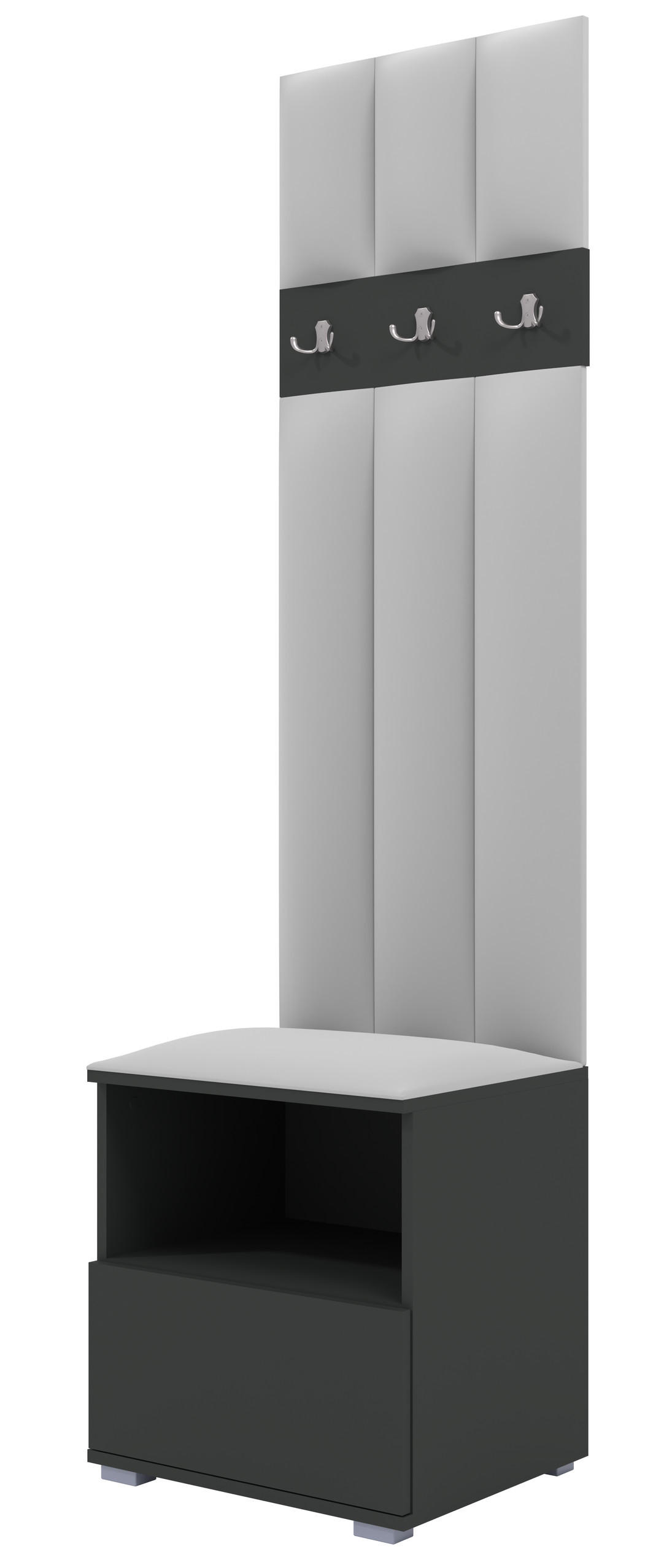 Ravio Gepolstert Graphit, Hellgrau 50x187x40 cm