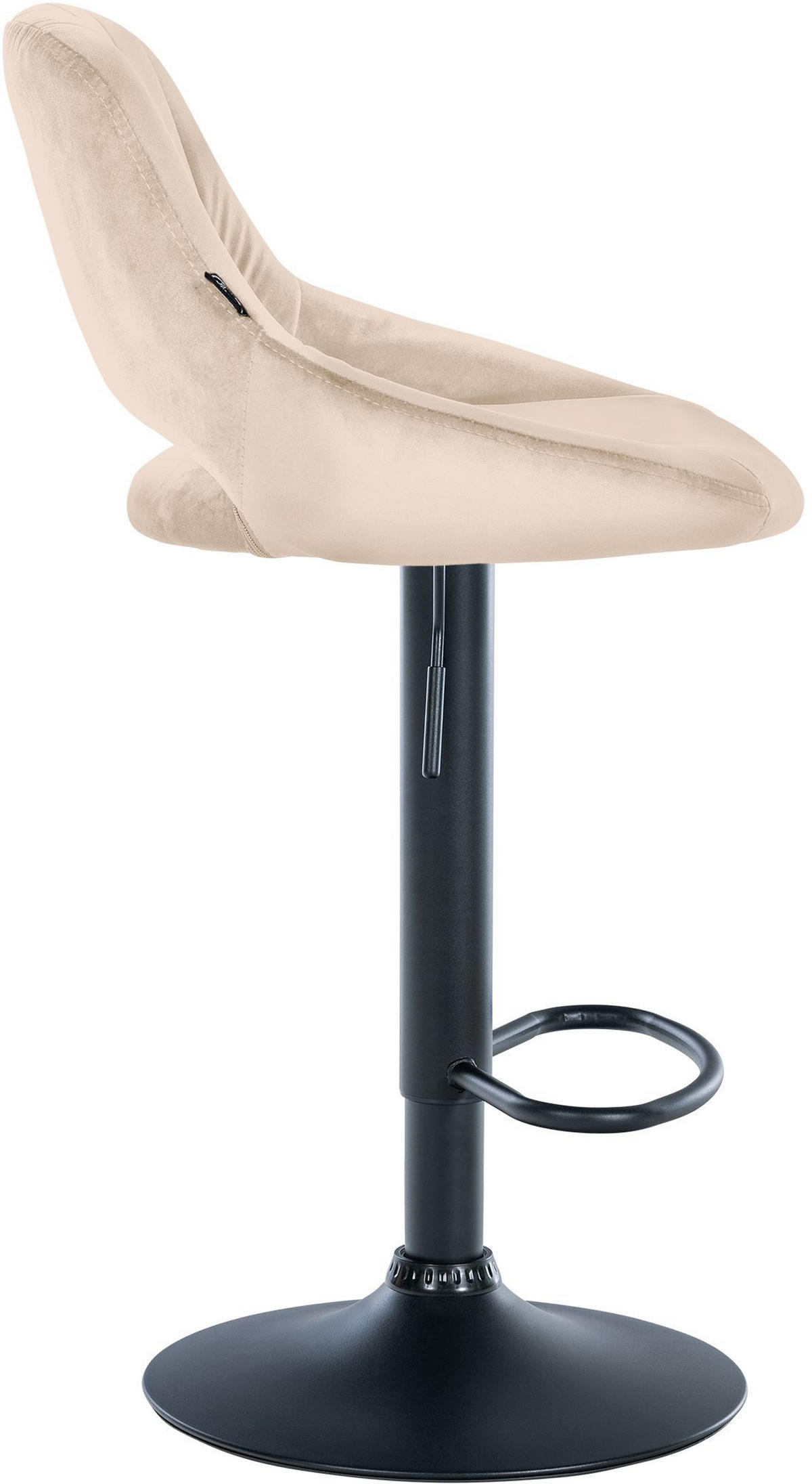 BARHOCKER 2er Set Samt creme - Creme/Schwarz, Textil (47/85/48cm) - CLP