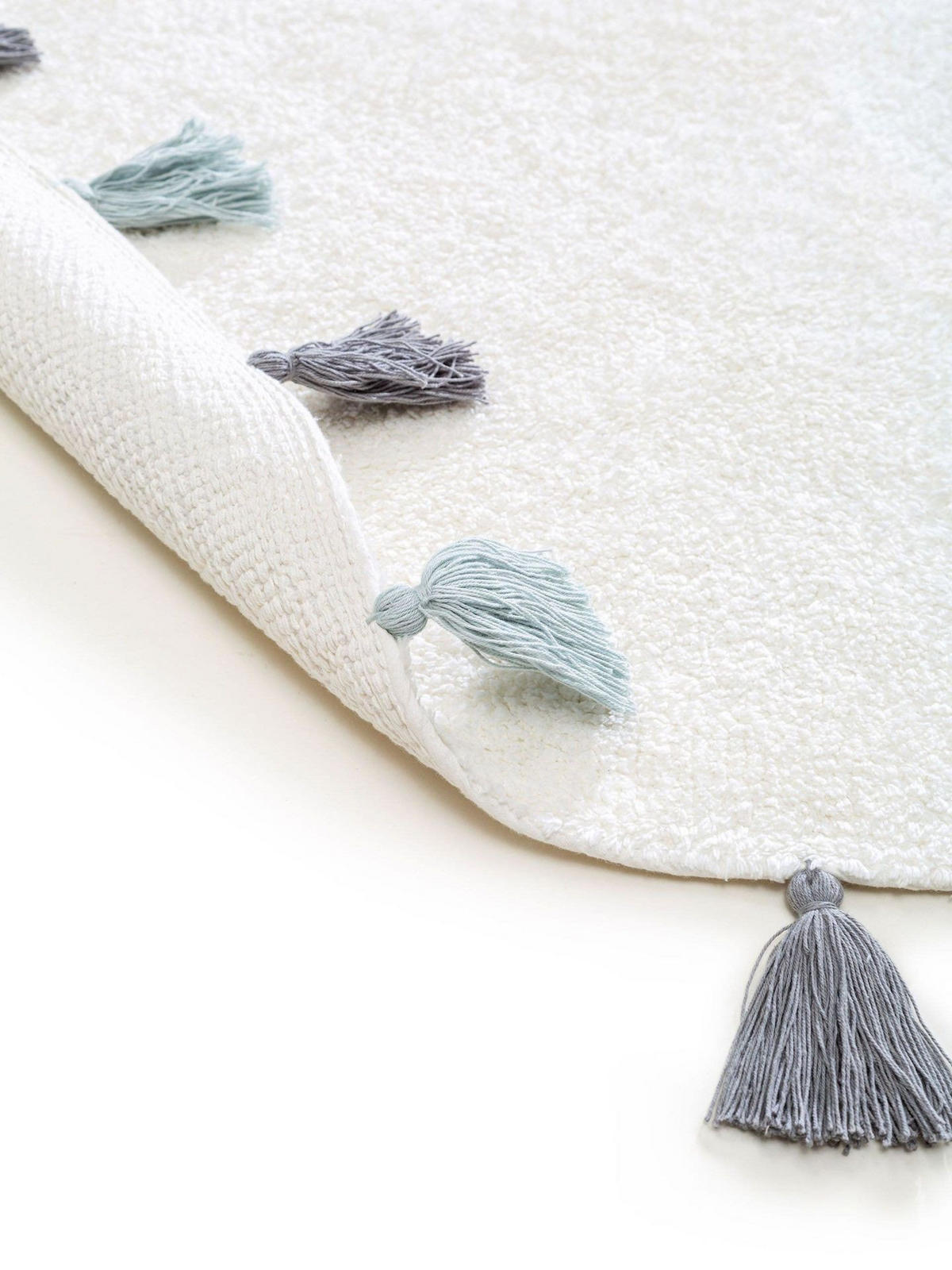 KINDERTEPPICH waschbar Malu Blau ø 120 cm rund - Blau, Naturmaterialien/Textil (120/1cm) - KUNSTLOFT