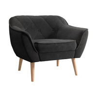 SESSEL Skand 1 - Dunkelgrau/Naturfarben, Holz/Textil (80/75/74cm) - MIRJAN24