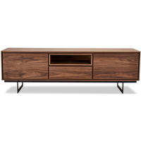 TV-ELEMENT Amerikanisches Walnussfurnier - Schwarz/Braun, Holz/Metall (160/50/45cm) - Furnhouse