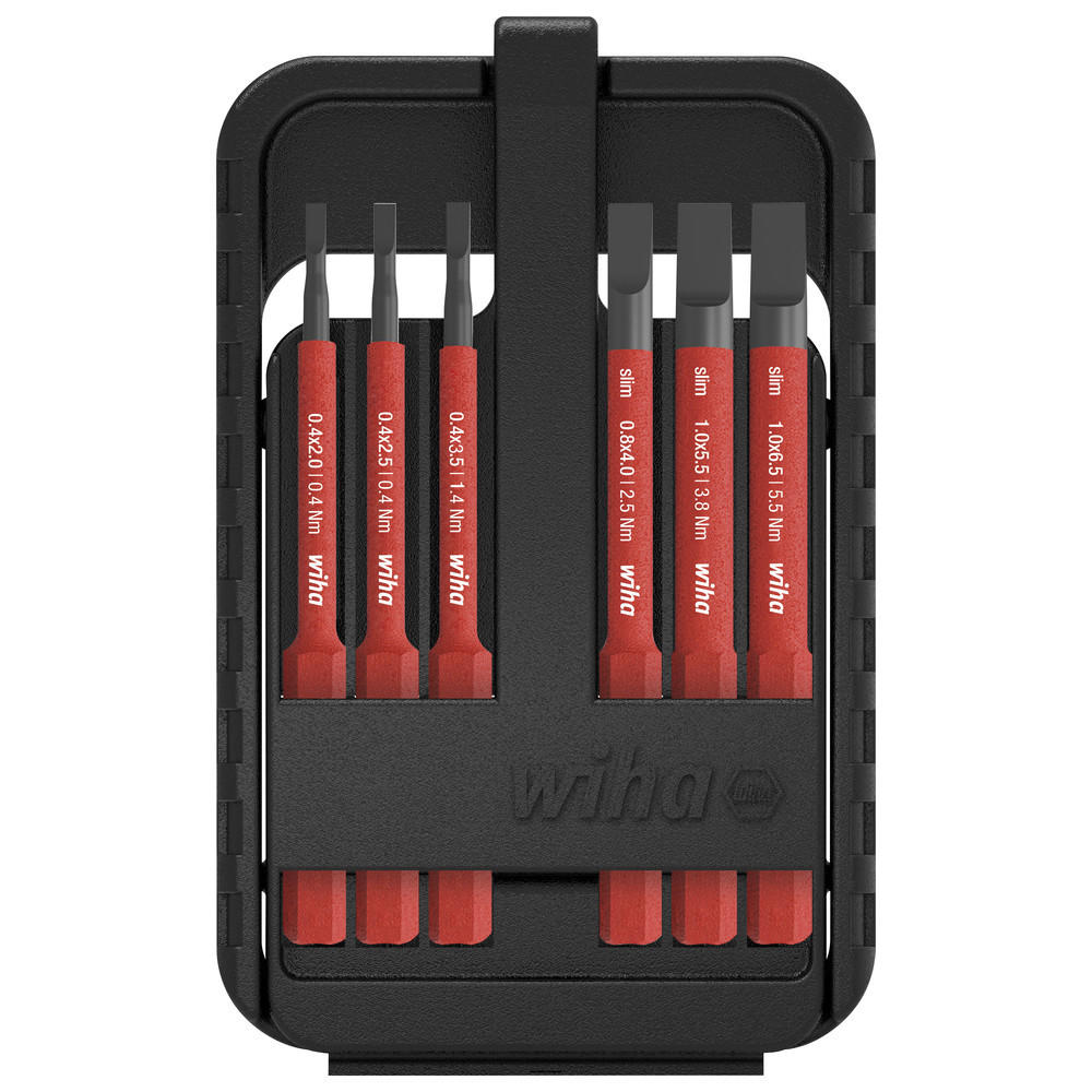 BIT Set slimBIT electric, in slimBit-Box, Schlitz, 7-teilig - Multicolor, Kunststoff (190/110/15cm) - Wiha