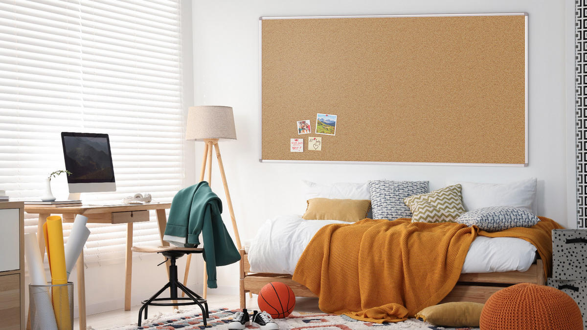 PINNWAND mit Alurahmen 180x100cm - Braun, Holz (180/100/1.6cm) - ALLboards