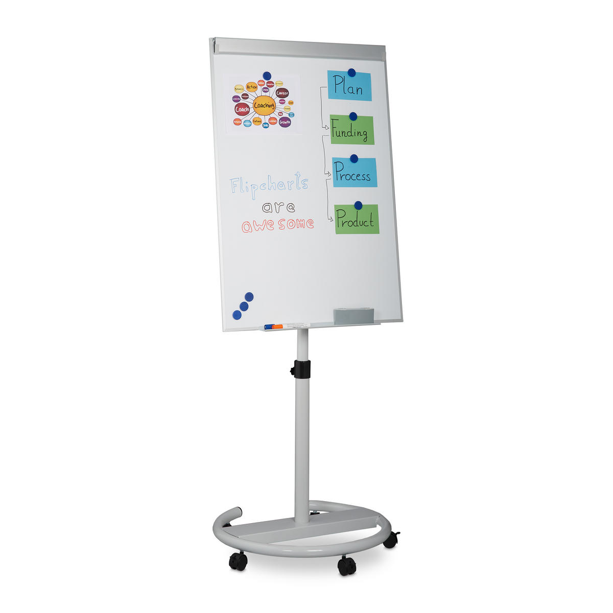 FLIPCHART - Multicolor, Metall (70/185/62cm) - Relaxdays