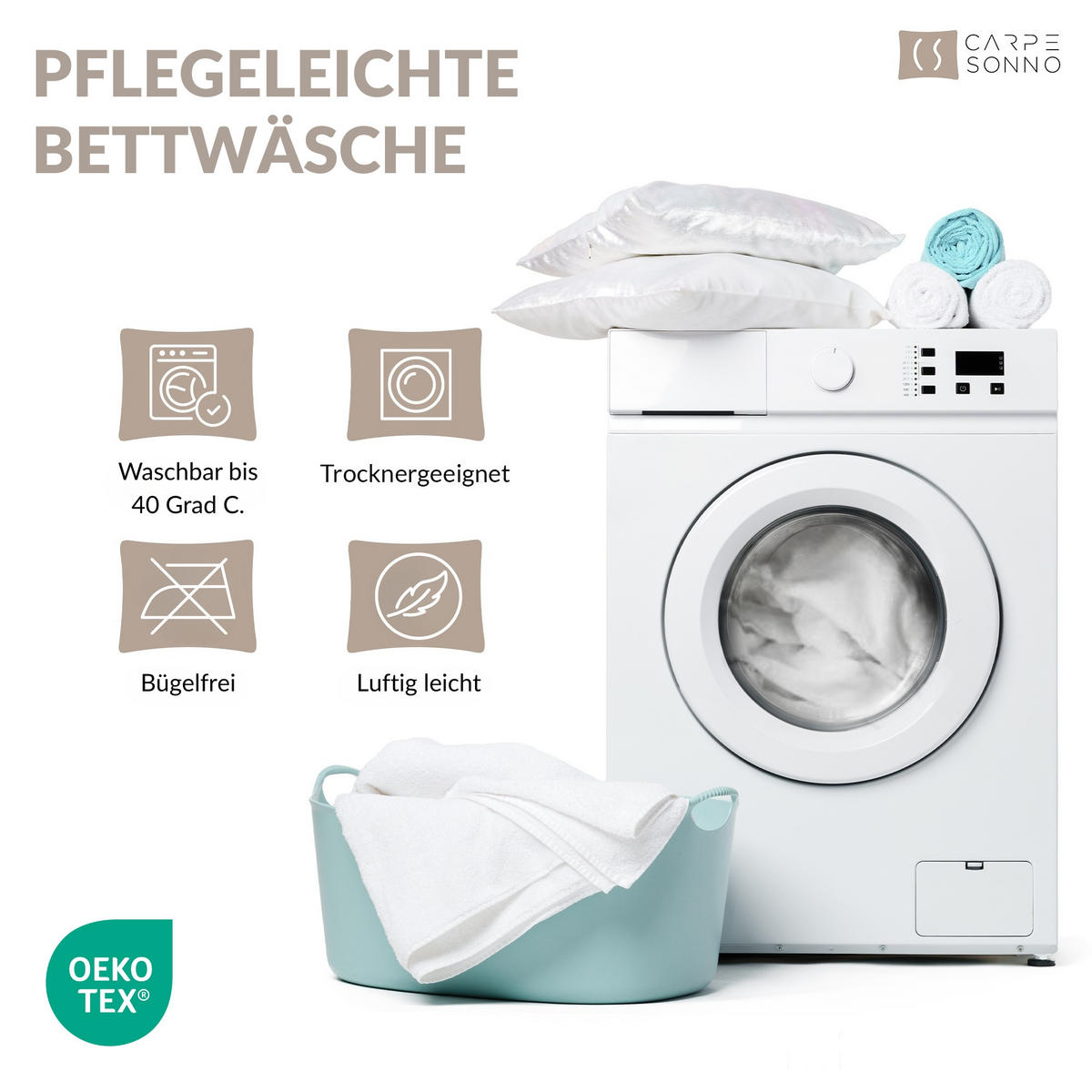 MUSSELIN-BETTWÄSCHE 135x200 Uni - Bettbezug Bügelfrei aus 100% Baumwolle - Einfarbig Hellgrau - Hellgrau, Textil (135/200cm) - Carpe Sonno