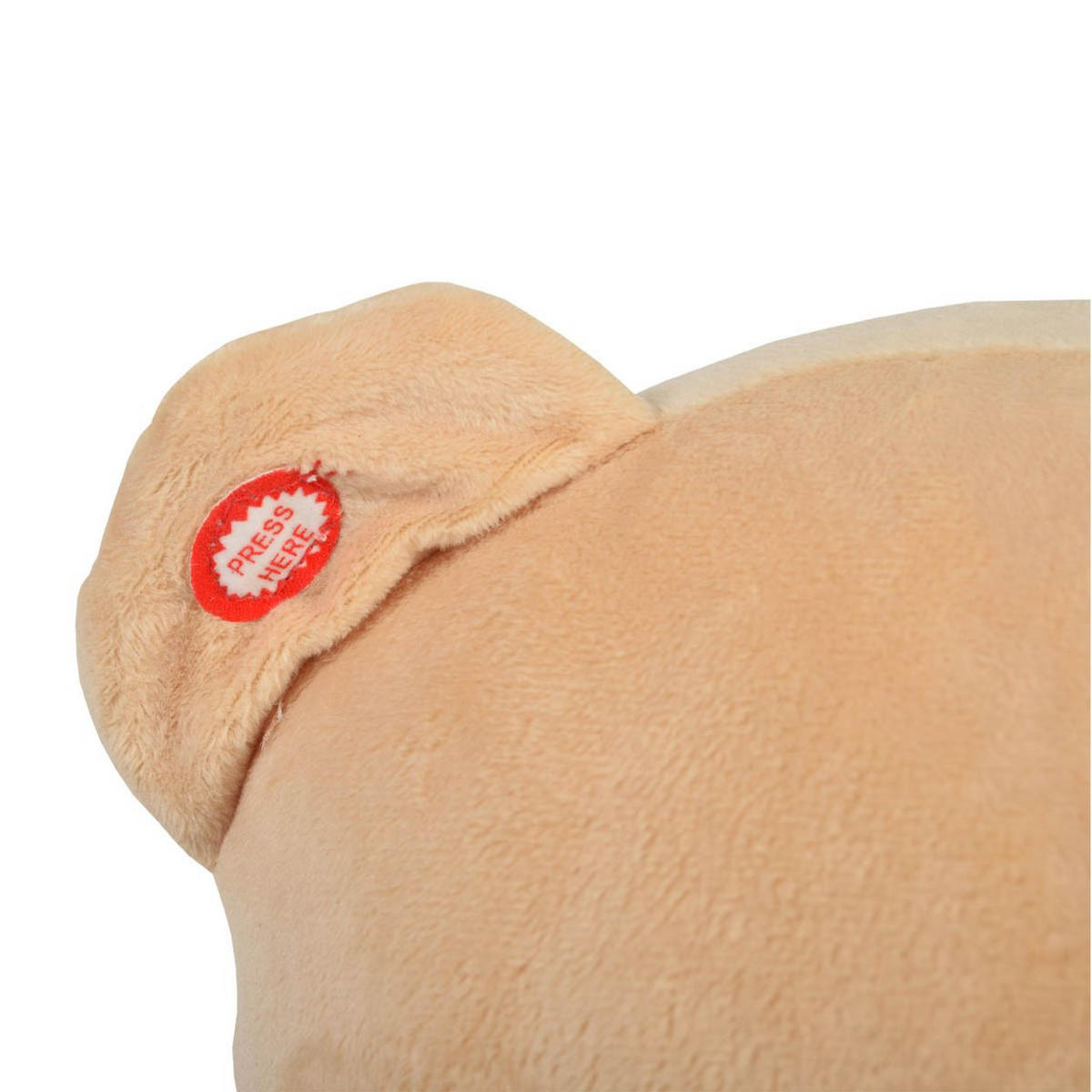 SCHAUKELTIER Bär WJ-635 Plüsch, Holzgriffe, bis 30 kg, ab 12 Monate, rosa, Rückenlehne - Weiß, Textil (32/55/60cm) - Moni