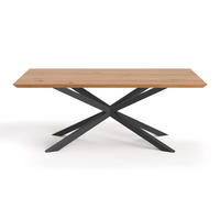 ESSTISCH Lumina aus massivem Eichenholz120x100 cm - Eichefarben/Schwarz, Holz/Metall (120/100/75cm) - Danzz