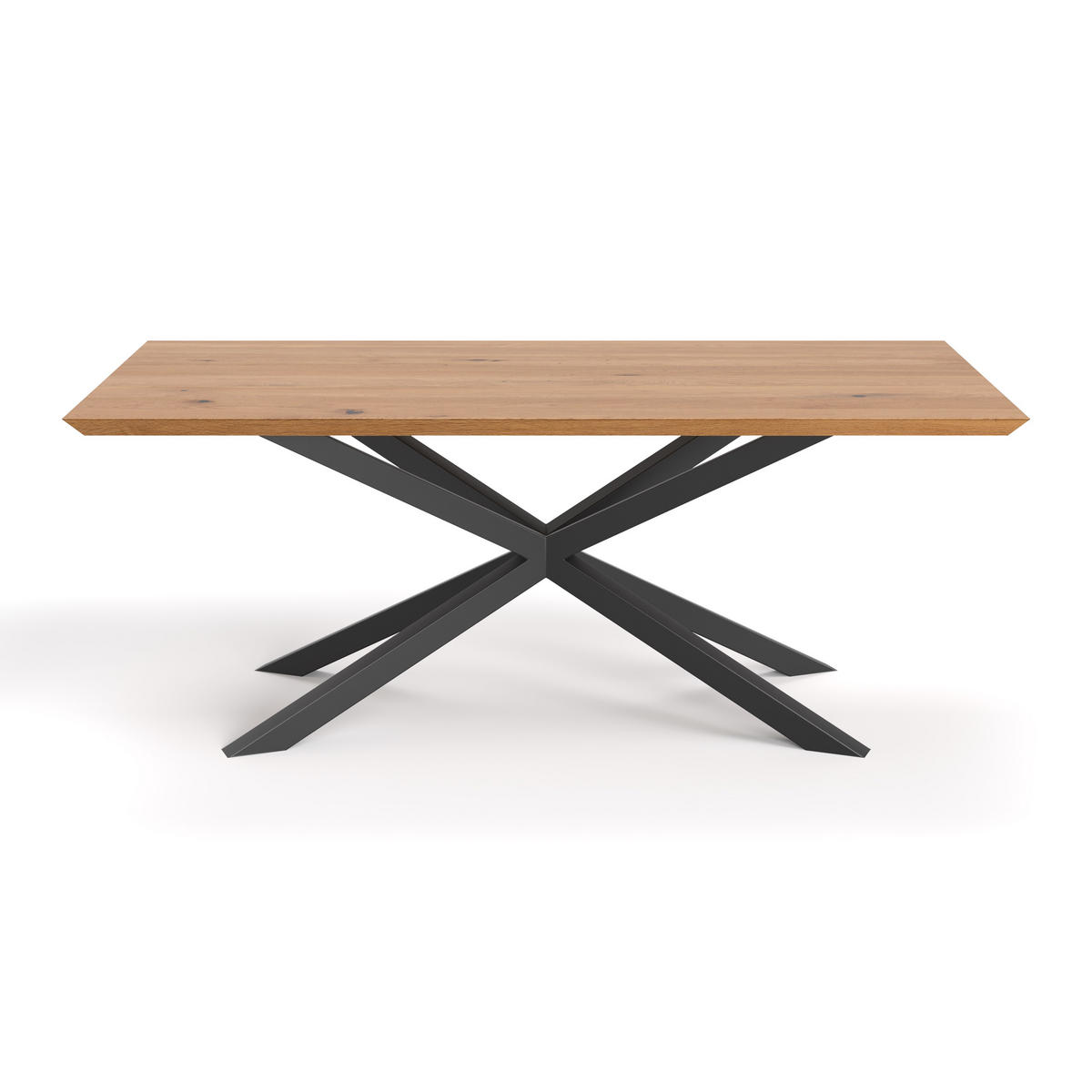 ESSTISCH Lumina aus massivem Eichenholz120x100 cm - Eichefarben/Schwarz, Holz/Metall (120/100/75cm) - Danzz