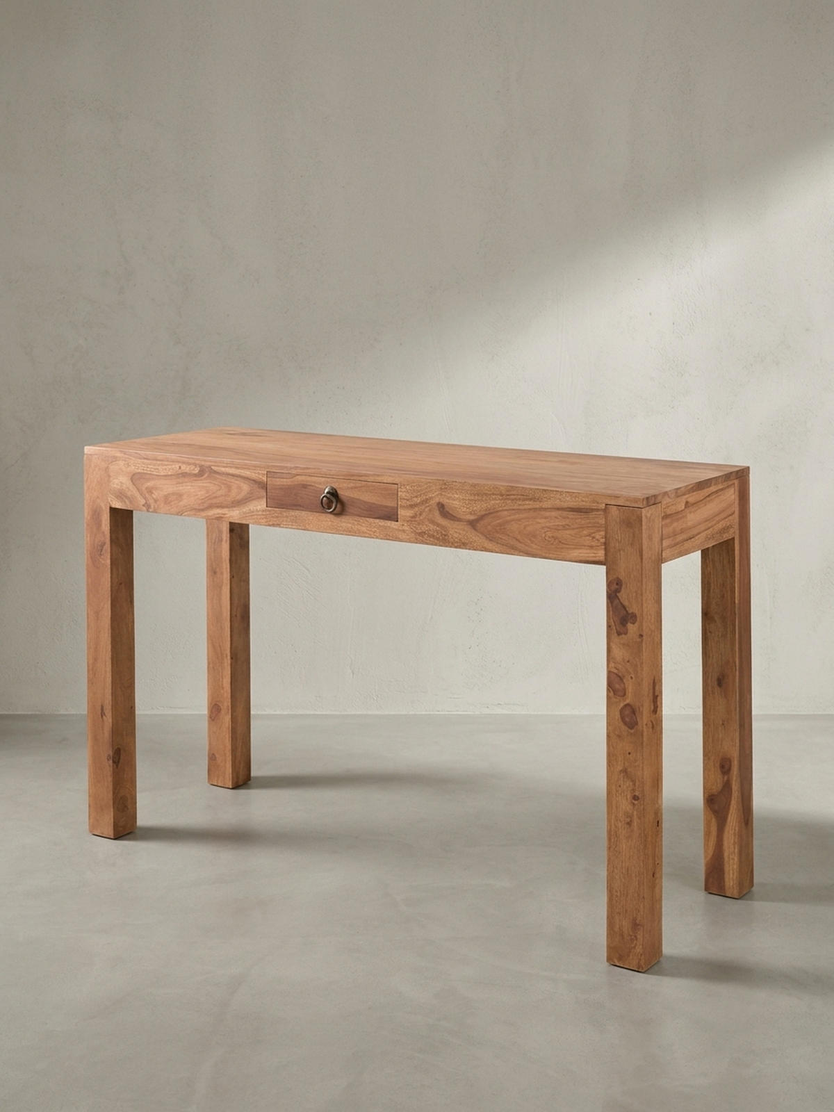 KONSOLENTISCH Akazienholz Schublade Landhausstil NAKO, Beige 120x40x70 cm - Beige, Holz/Metall (40/120/70cm) - KADIMA DESIGN