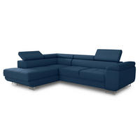 ECKSOFA Caris Cord, Seite: Links - Blau, Holz/Textil (273/203cm) - Sofnet