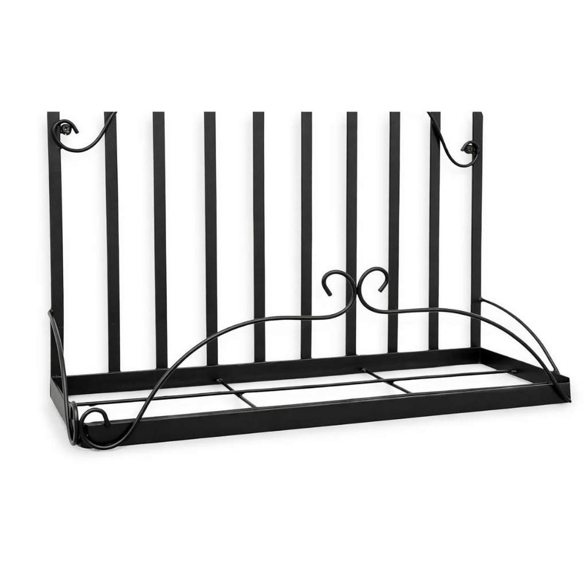 KÜCHENREGAL Wandregal Hängend Schwarz Metall 50 cm 96237 Kräuterregal - Schwarz, Metall (50/52/18cm) - DanDiBo