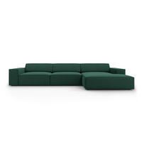 ECKSOFA rechts Jodie aus strukturiertem Stoff grün 4 Sitzplätze - Grün, Textil (166/284cm) - Micadoni