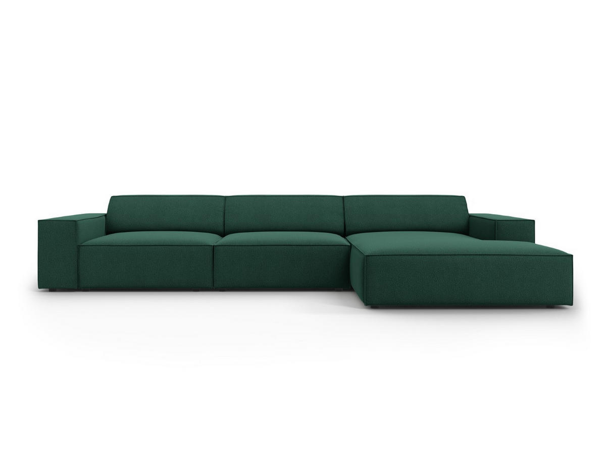 ECKSOFA rechts Jodie aus strukturiertem Stoff grün 4 Sitzplätze - Grün, Textil (166/284cm) - Micadoni